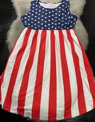 NEW Spadehill Womens July 4th American Flag Sleeveless Dress Size XL W/Pockets