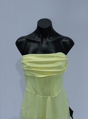 Lulus Women&rsquo;s Dramatic Intent Corset Mini Dress EH6 Light Yellow Large NWT
