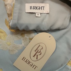B.RIGHT Light Blue Gold Floral Jacquard Sleeveless Short Dress S JHD408049