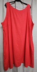A New Day Women&rsquo;s Plus Size 4X Coral Dress Linen 55% Rayon 45% With Pockets