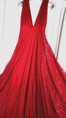 Minuet Women maxi dress/ gown S red sleeveless lace WE EXCEPT RETURNS 14 days