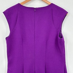 New Directions Purple Cap Sleeve Sheath Dress Womens Size 10 Asymmetrical Seams