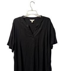 Time & Tru Womens Black V-Neck Dress Sz XXL 100% Rayon women dress