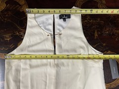 NWT Lulus Ivory Keyhole Gold Bar Accent Sleeveless Mini Shift Dress Cocktail M