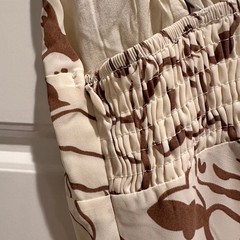 Sundae Muse Side Slit Patterned Midi Dress Brown White Size US 2 Resort Vacation
