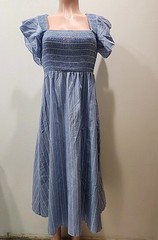 Nwt Blue With White Stripes Cupshe Women&rsquo;s Sundress Size Medium