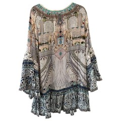 Camilla Breakfast With Silvia Dress Size XS / 8 AU /4US – A Line Frill Silk Mini