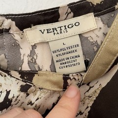 Vertigo Paris Snakeskin Print Sheath Dress Womens Large Mobwife Neutral Chic