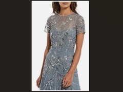 Aidan Mattox Short Sleeved Beaded Gown Size 16 EUC Mother Of The Bride / Groom