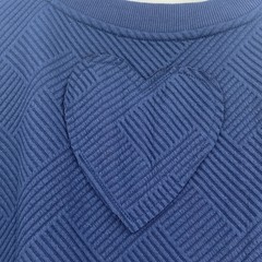 Entro Size Small Blue Textured Pullover Mini Pleated Sweatshirt Tiered Dress NWT