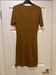 French Connection Earth Clay Solid Meadow Jersey Button Front Dress