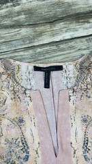 BCBMAXAZRIA Elegant Pink and Beige Patterned Dress, Size Xsmall