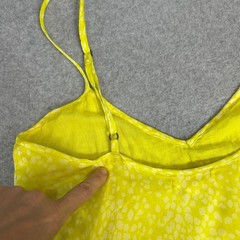 Billabong High Low Tank Dress Neon Yellow Festival Ruffle Summer Sz Medium READ
