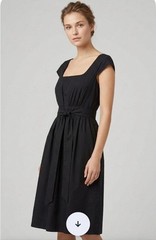 Diane Von Furstenberg Sheath Dress Cinch Tie Waist Sz 10 Mila Black Cap Sleeve