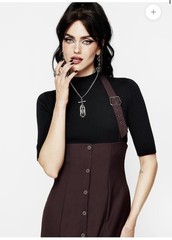 NWT Disturbia New Age Halter Neck Pinafore Midi Dress Purple Sz 14