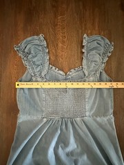GAP Chambray Midi Dress L NWT Light Wash Blue Smocked Cottagecore Cotton