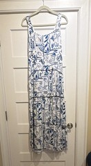 CeCe Blue snd White Maxi Dress, Adult Medium