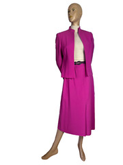 Impression Karl Lagerfeld Couture Costume Jacket Skirt Pink 36 38 Vintage