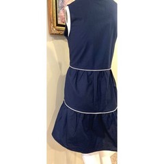 Kiel James Patrick Dress Nautical Tiered Sleeveless with White Piping Trim