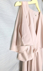 Gianni Bini Flutter Swing Flounce Mini Dress Short Slit Airy Empire Waist Large