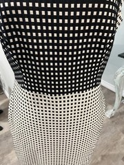 Covington Black White Square Pattern Sleeveless Sheath Knee Dress Size 10