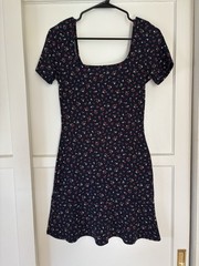 Annice Women’s/Misses Size M/L floral navy swing dress short sleeve scoop neck