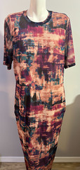 Nina Parker Women Mesh Slip On Midi Dress 3X Lined New NWT Stretchy Mauve Teal