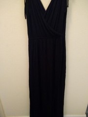 Rolla Costa Tie Shoulder Crossover Front Dress Midi Black Size M