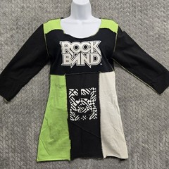 Styles Ever After Artsy Handmade Patchwork Shirt Mini Dress Medium Y2K Concert