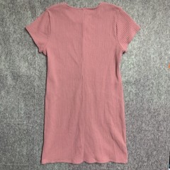 Madewell Button-Front Ribbed Mini Dress – Size XL Weathered Berry Style: AO580