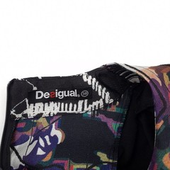 Desigual A-Line Dress Black Abstract Graphic Print Long Sleeve Size 38