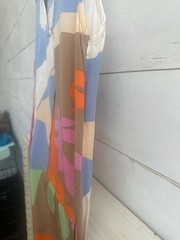 Rejina Pyo Abstract Face Print Silk Sleeveless Dress Size 12