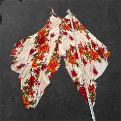 Aloha Fashion Hawaiian Dress/Wrap Womens One Size White Floral Tropical