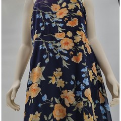 Lulus Elegant Admiration Maxi One Shoulder Dress XL Navy Floral Wedding Guest