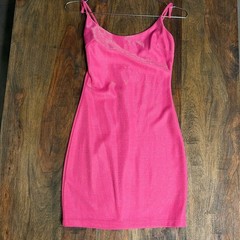 B. Darlin Women’s XS Hot Pink Shimmer Bodycon Spaghetti Strap Dress – Retail $69
