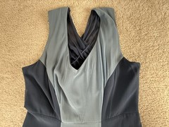 Reiss Dress Womens 10 Blue Silk Sleeveless Maxi Gown Elegant Formal Long
