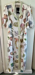 FENELLA SHIRT DRESS SEASHELL SEA CREATURE CREAM COTTON LINEN POCKETS XL BNWT