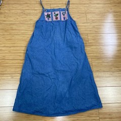 The Quacker Factory Womens Denim Summer Dress Size 6 Blue Garden Plants Floral