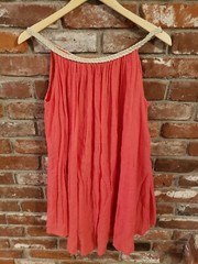 Nouveaumonde Coral Sleeveless Flowy Swing Dress Semiformal Summer Casual