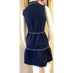 Kiel James Patrick Dress Nautical Tiered Sleeveless with White Piping Trim