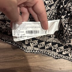 Mango Black & Beige Patterned Long Sleeved Drop Waist Dress Size 4