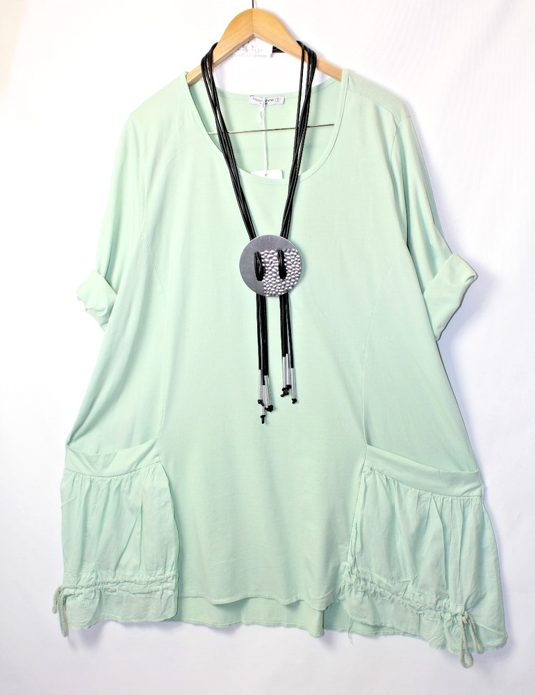 Moonshine tunic shirt size 44 46 48 lagenlook size 1 mint