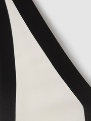 REISS Rae Colourblock Maxi Dress in Black/Cream