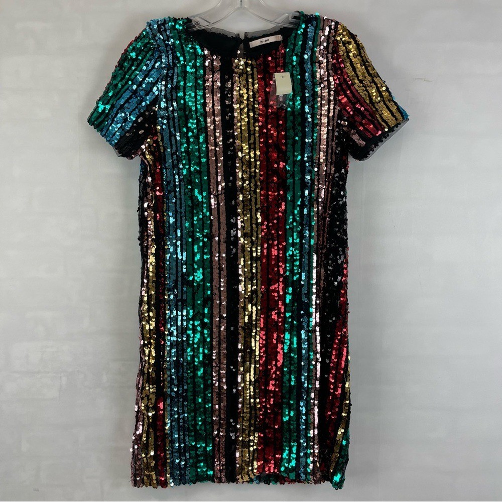 Francesca&rsquo;s Mi Ami Multi Color Sequin Party Dress Size Small NEW