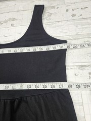 Crown Ivy Sleeveless Scoop Neck Tiered Black Maxi Dress 100% Cotton Womens Large