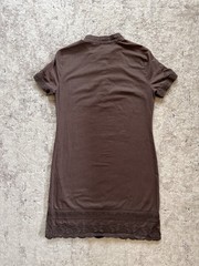 Tahari Women’s Size S Brown Solid Collared Short Sleeve Button T-Shirt Dress