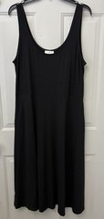 Loft Plain Black Midi Dress Women’s Large