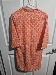 Peter Millar Longsleeve Dress Drawstring Pockets S Orange & White