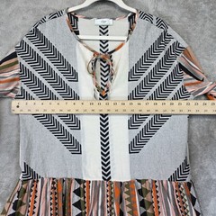 Devotion Twins Dress Womens Small Multicolor Geometric Boho Drop Waist Mini