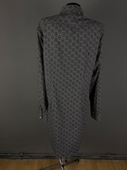 0039 Italy Black/White Patterned Button Down Shirt Dress Women&rsquo;s Size 2XL
